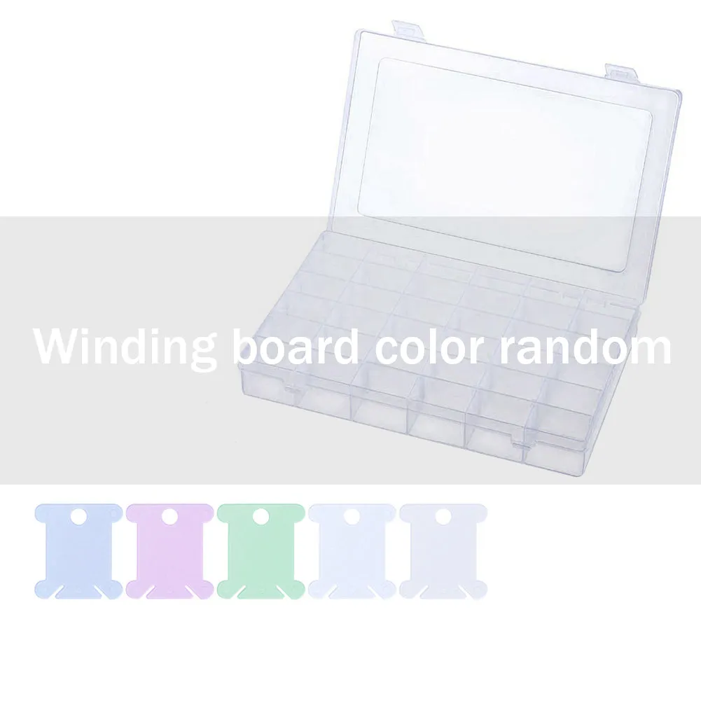 36 Grids Embroidery Floss Storage Box with Floss Bobbins DIY Sewing Tools