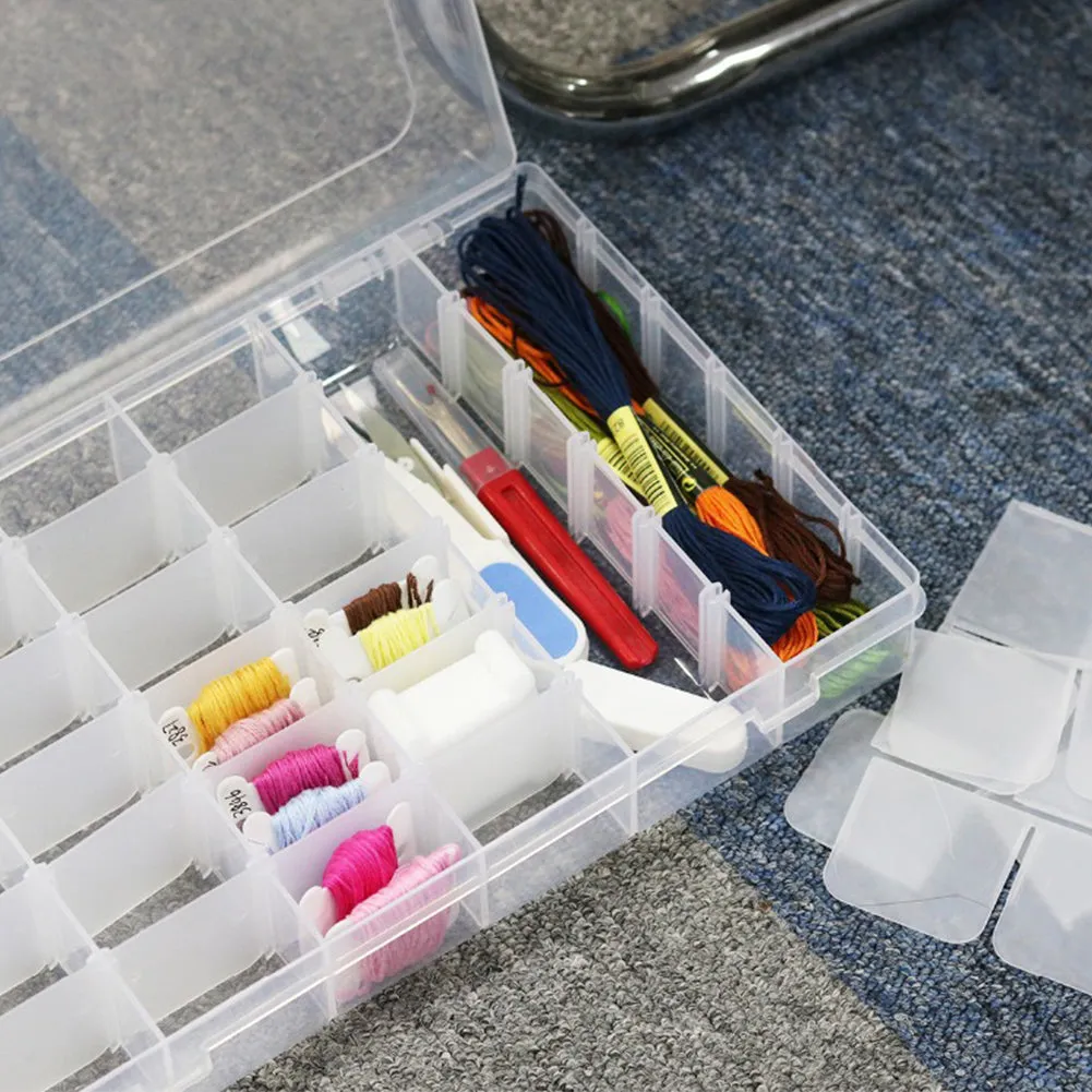 36 Grids Embroidery Floss Storage Box with Floss Bobbins DIY Sewing Tools