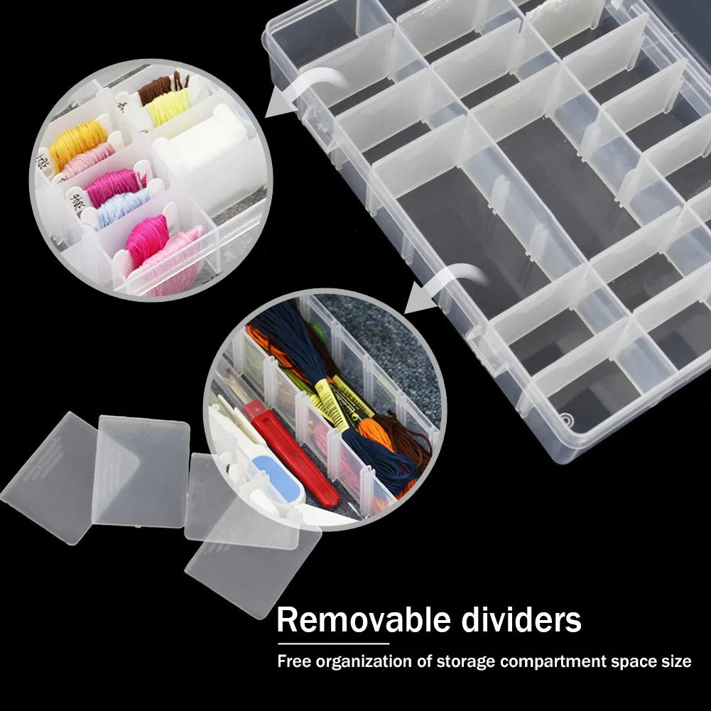 36 Grids Embroidery Floss Storage Box with Floss Bobbins DIY Sewing Tools