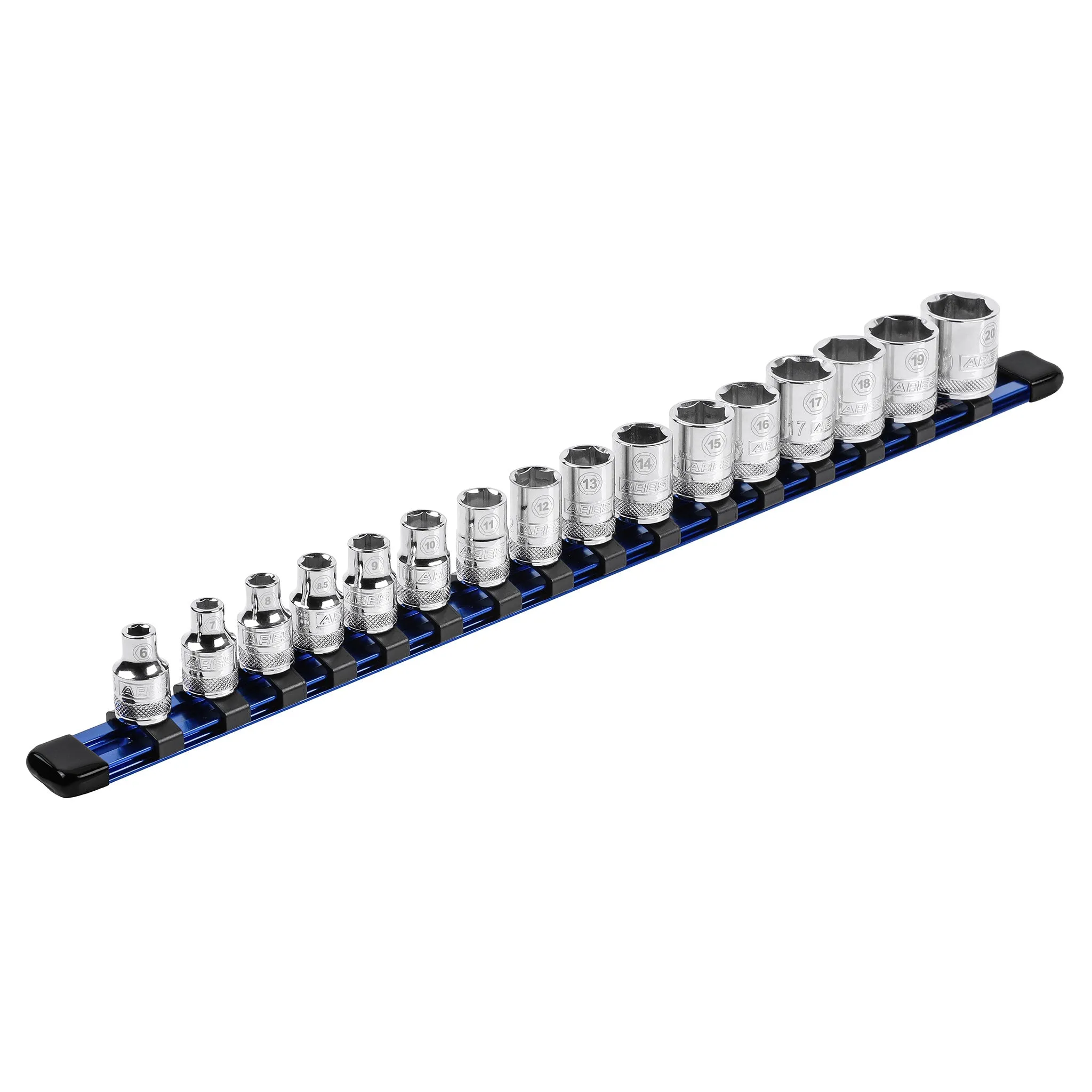 ARES 60043 - 3/8" Drive Blue Aluminum Socket Rail