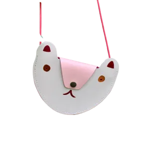 Bear Pocket Coin Purse Cream/Pale Pink