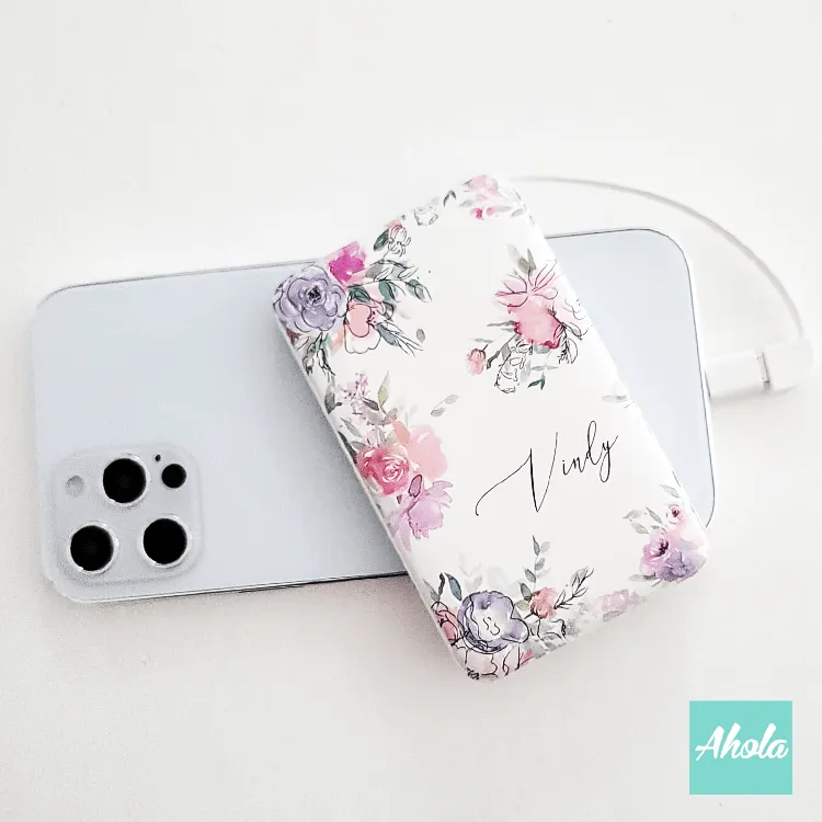 【Blooms】Portable Power Bank with built-in wire 內置線便攜式差電器