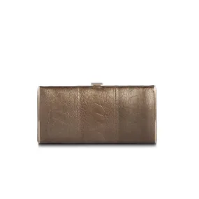 Box Wallet, Bronze Metallic Ostrich Sh., Gold-Tone