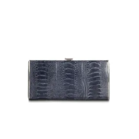 Box Wallet, Denim Blue Ostrich Sh.