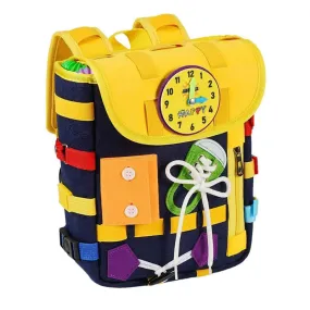 Busy Board Toddler Backpack With Buckles And Zippers Md-40