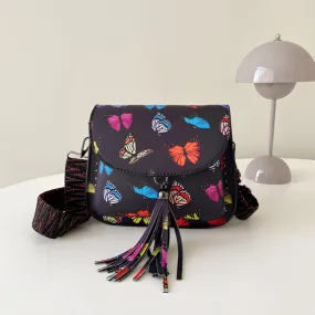 Butterfly Crossbody with Tassel Stud Detail & Wide Strap