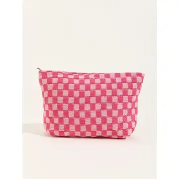 Checker Makeup Bag