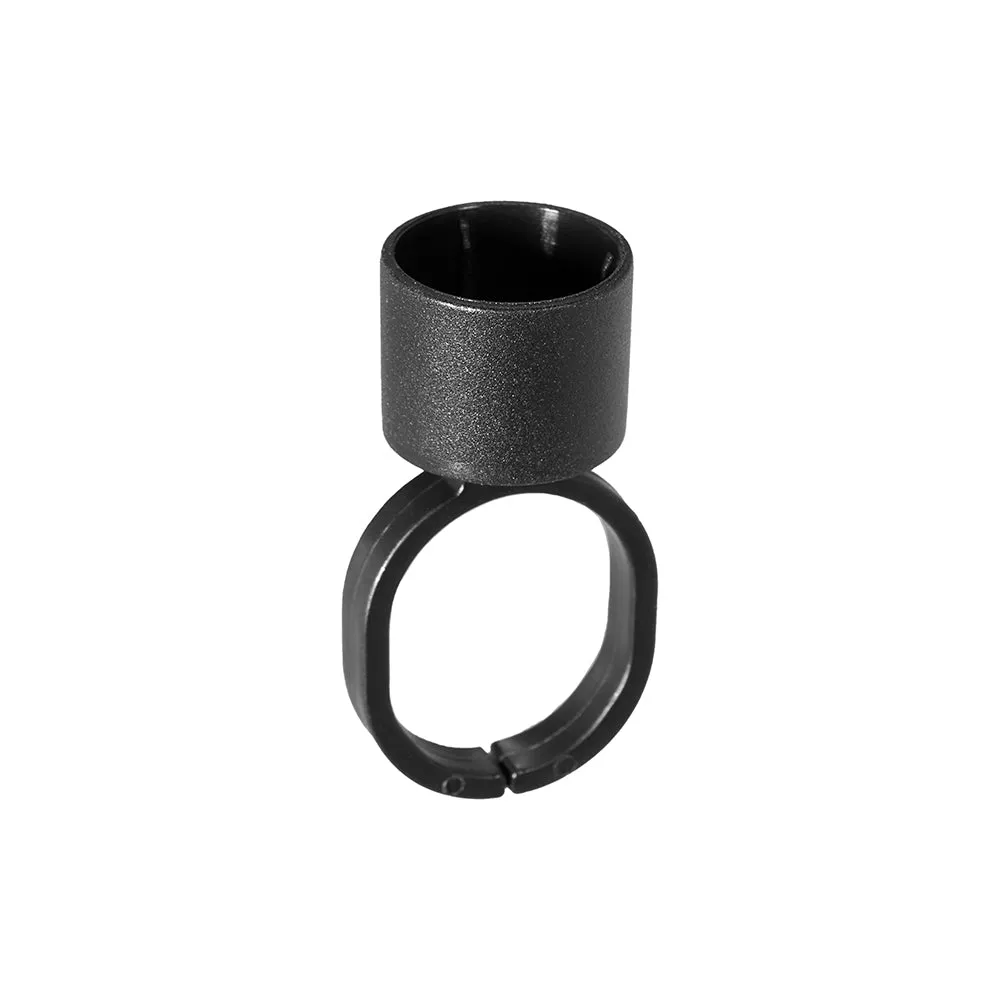 Cosmetic Ink Cup Holder Finger Ring — Black — Bag of 50