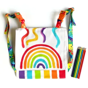 Cute Rainbow Backpack | Colorful Kids Rainbow Book Bag