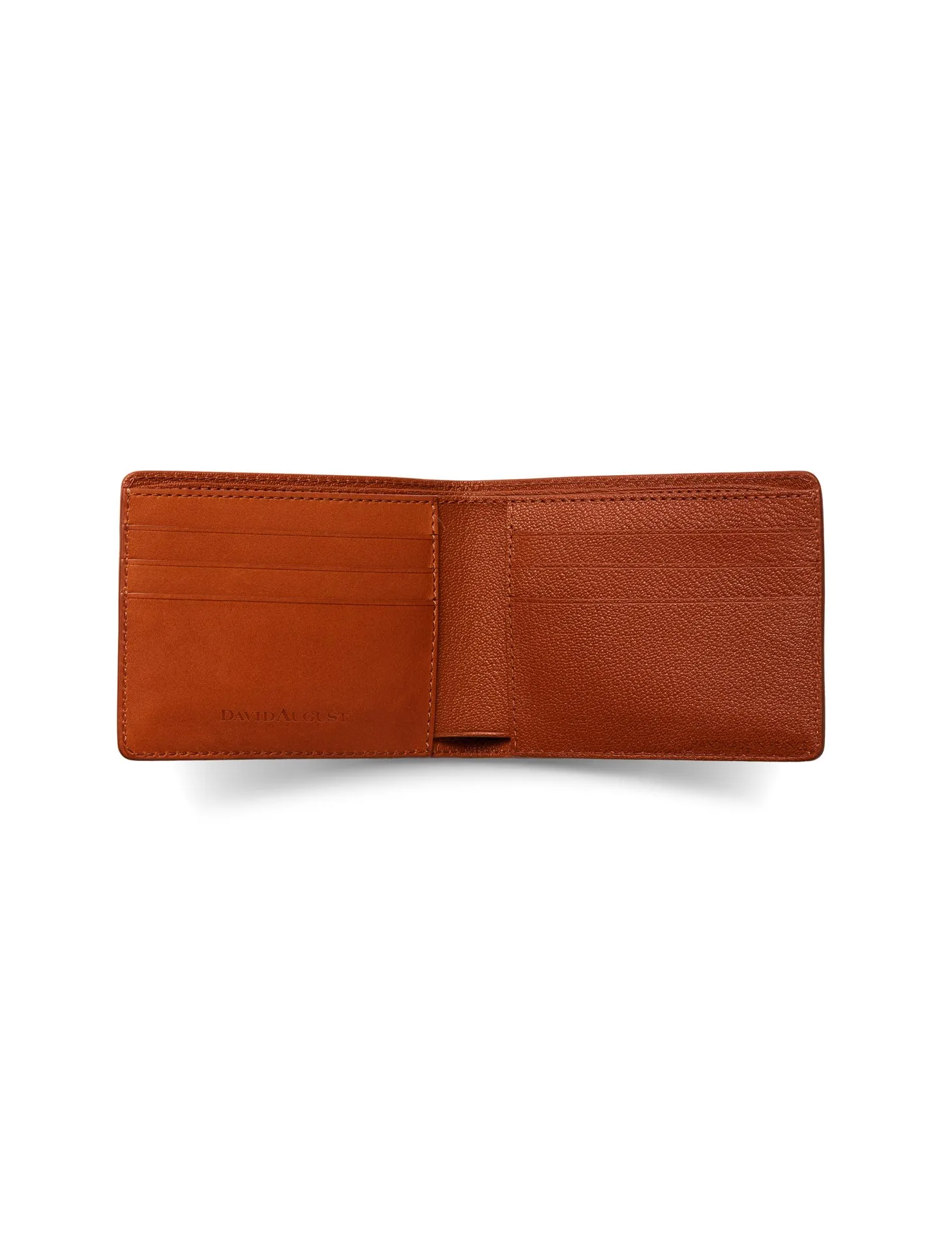 David August Luxury Genuine Vintage Calfskin Leather Bi-Fold Wallet