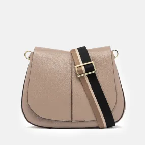 Dove Grey Leather Helena Saddle Bag