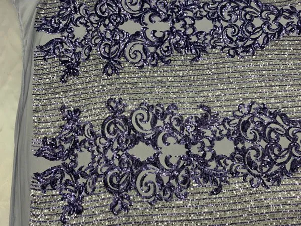 Elegant French Power Spandex Stretch Mesh Lace Sequin Fabric By The Yard