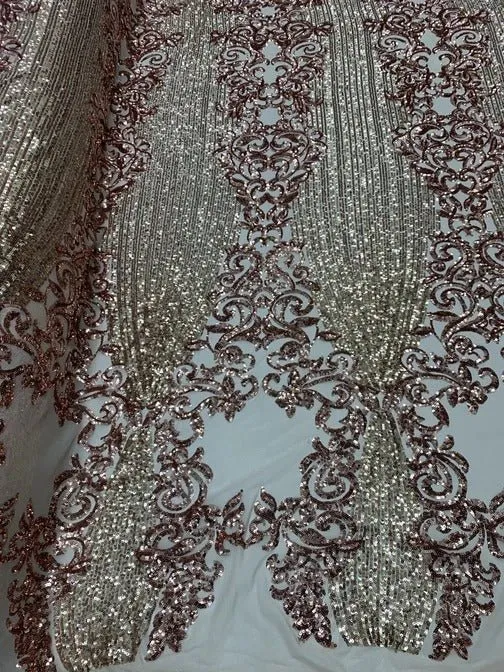 Elegant French Power Spandex Stretch Mesh Lace Sequin Fabric By The Yard