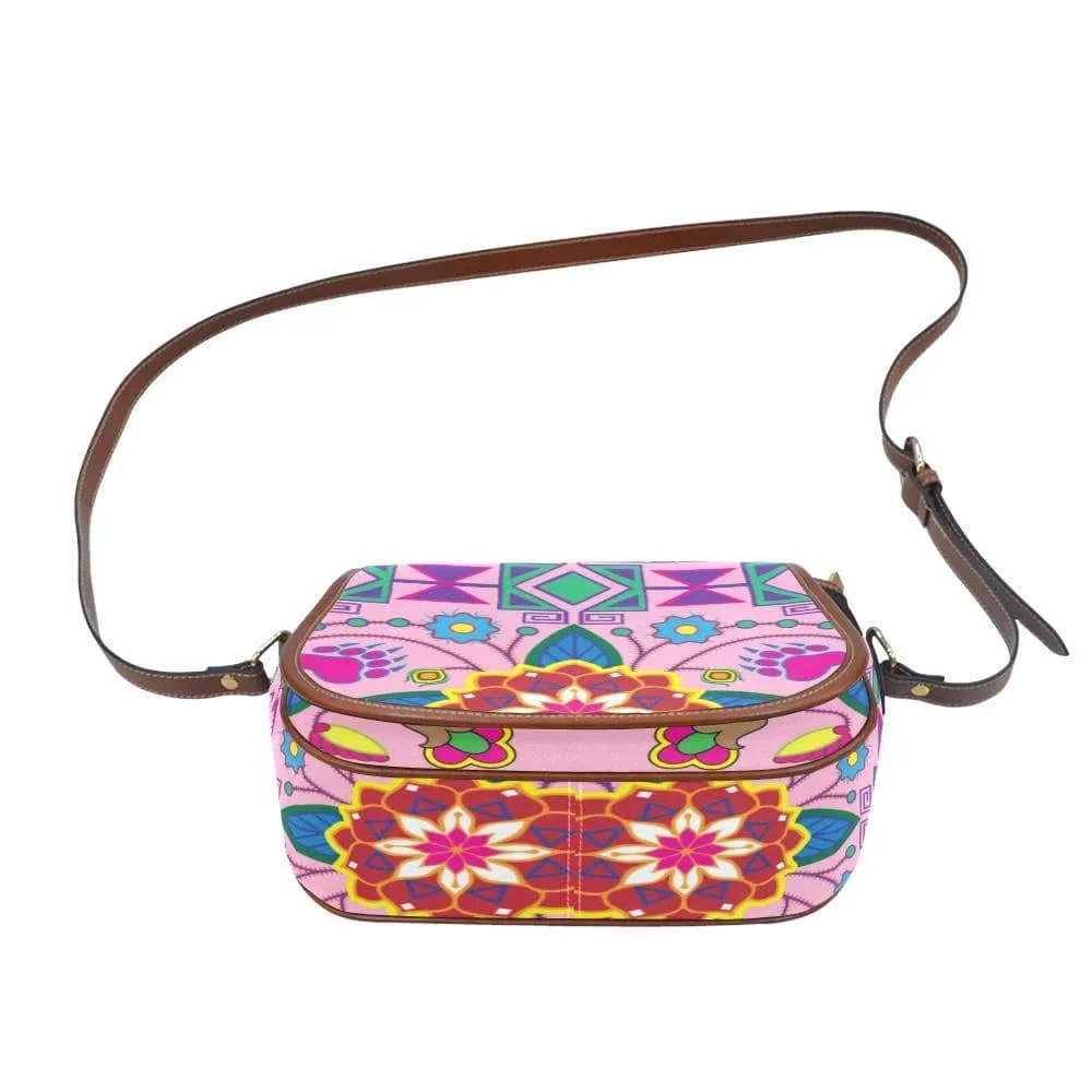 Geometric Floral Winter - Sunset Saddle Bag/Small