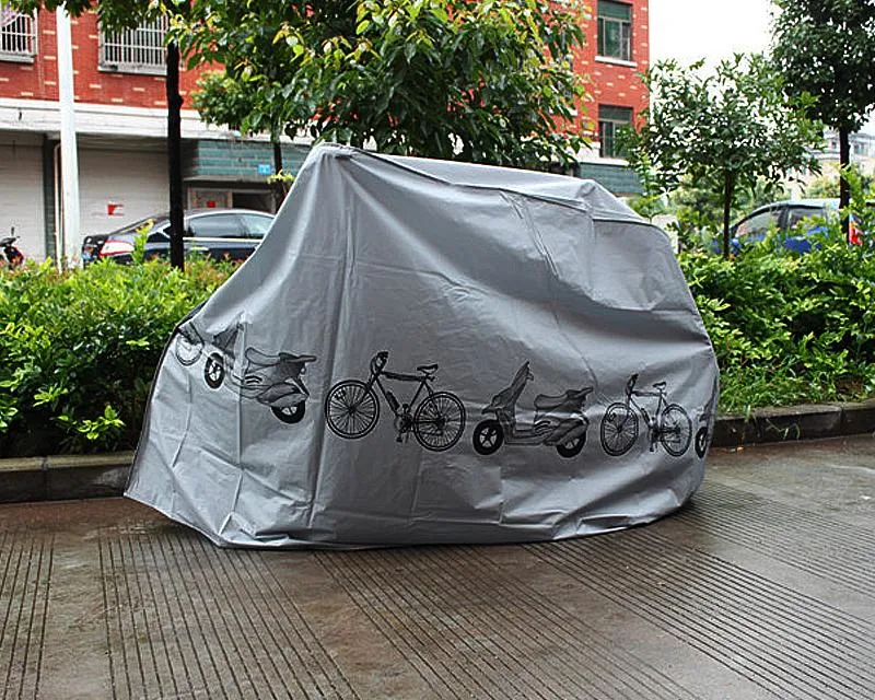 Heavy Duty Waterproof Bike Cover for Outdoor Bicycle Storage - Gray