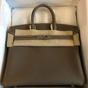 Hermès Birkin 25 Etoupe Togo Palladium Hardware PHW