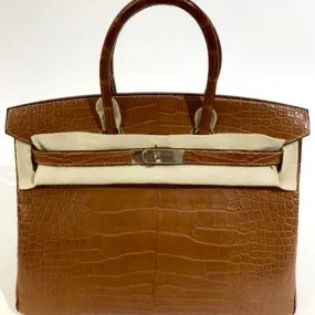 Hermès Birkin 35 Fauve Alligator Mississippi Matte Palladium Hardware PHW