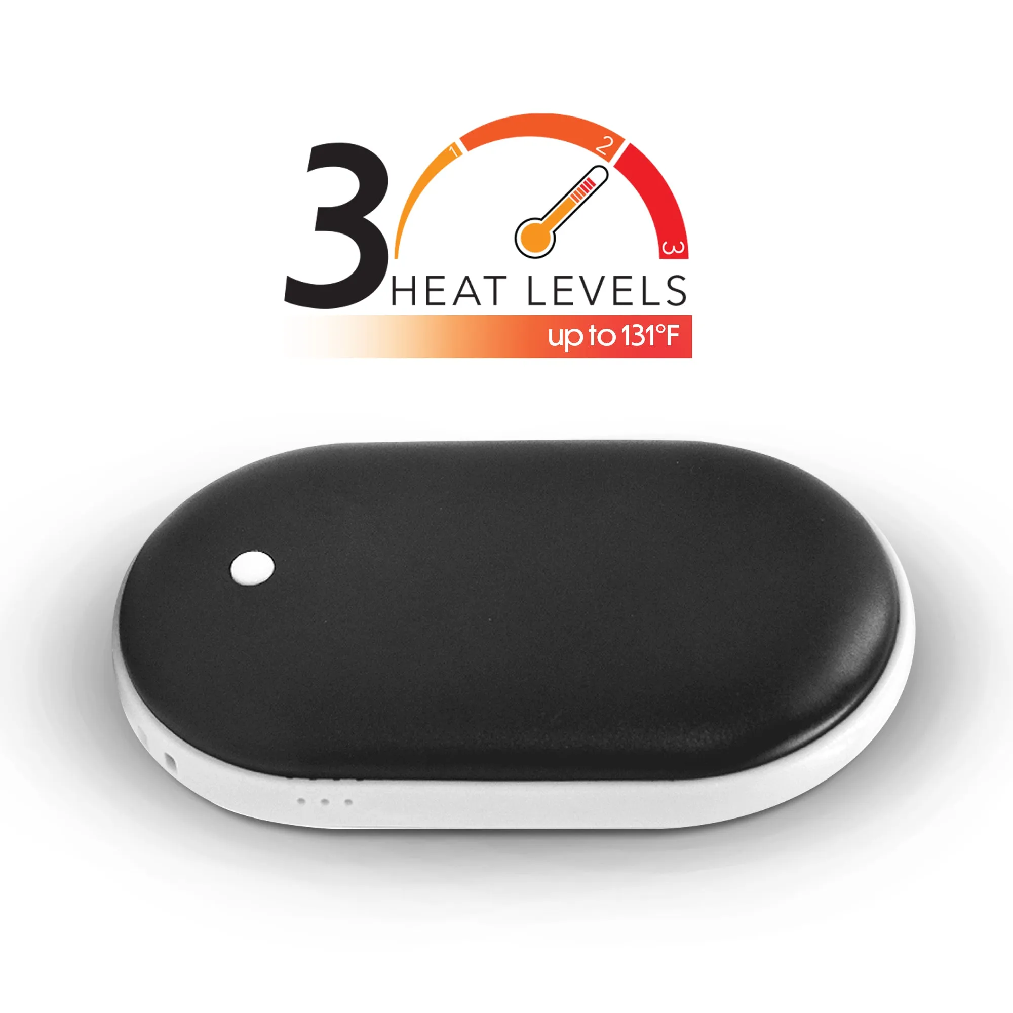 HOM 2-in-1 Rechargeable Hand Warmer & Powerbank  - Ultra-Fast Heating with 5200 mAh Capacity - Up to 5 Hours of Continuous Use