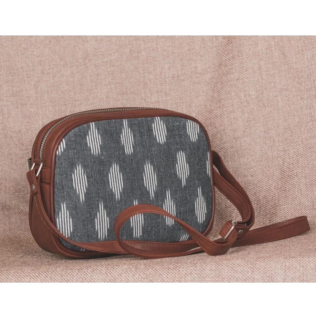 Ikat Grey Striped Sling Bag