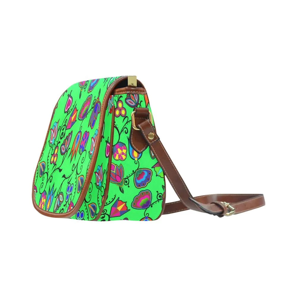 Indigenous Paisley - Green Saddle Bag/Large