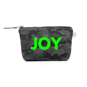 JOY Makeup Bag Black Camo with Neon Green Matte