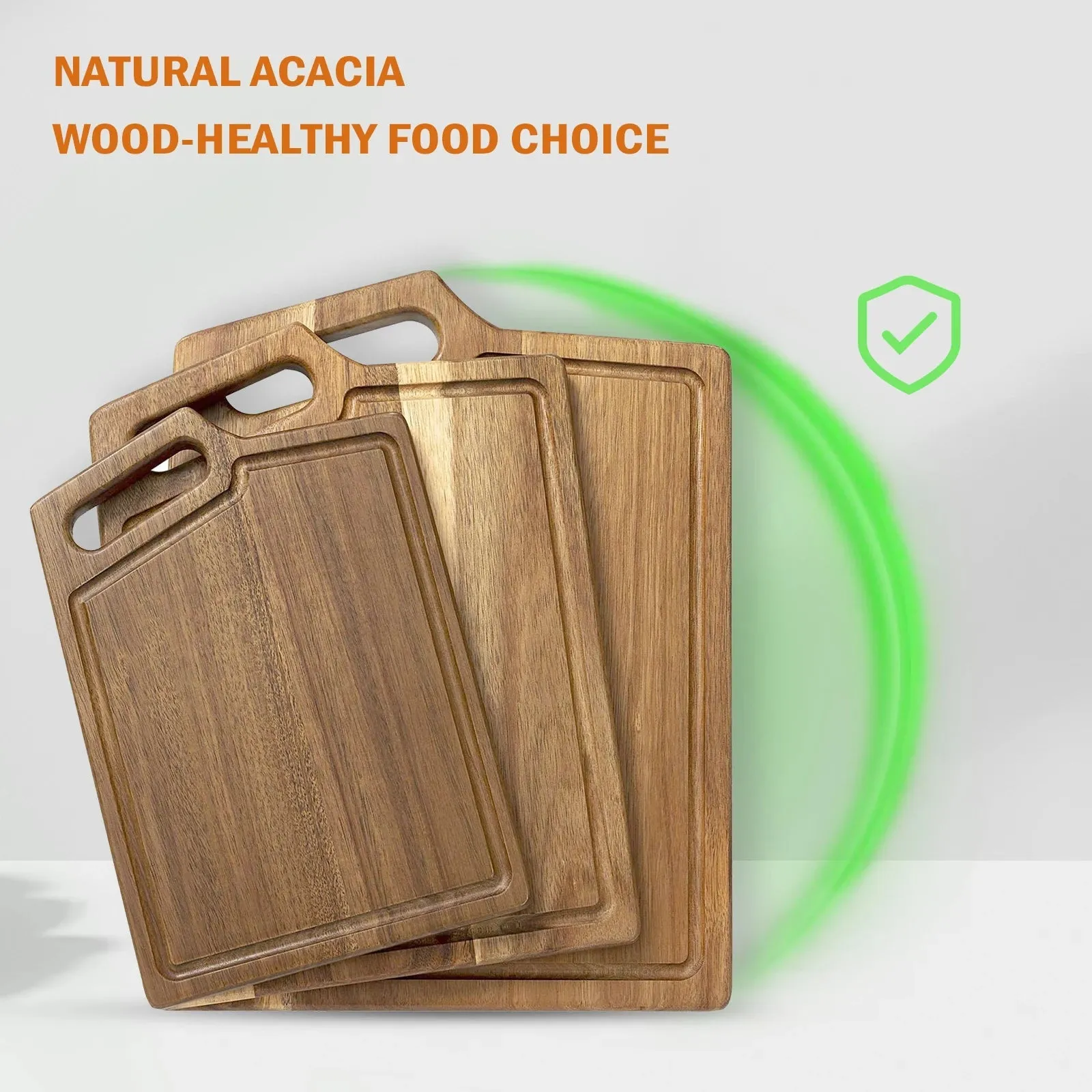 Kitchen Chopping Board with Juice Groove & Handle Hole for Meat