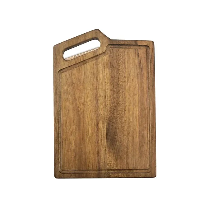 Kitchen Chopping Board with Juice Groove & Handle Hole for Meat