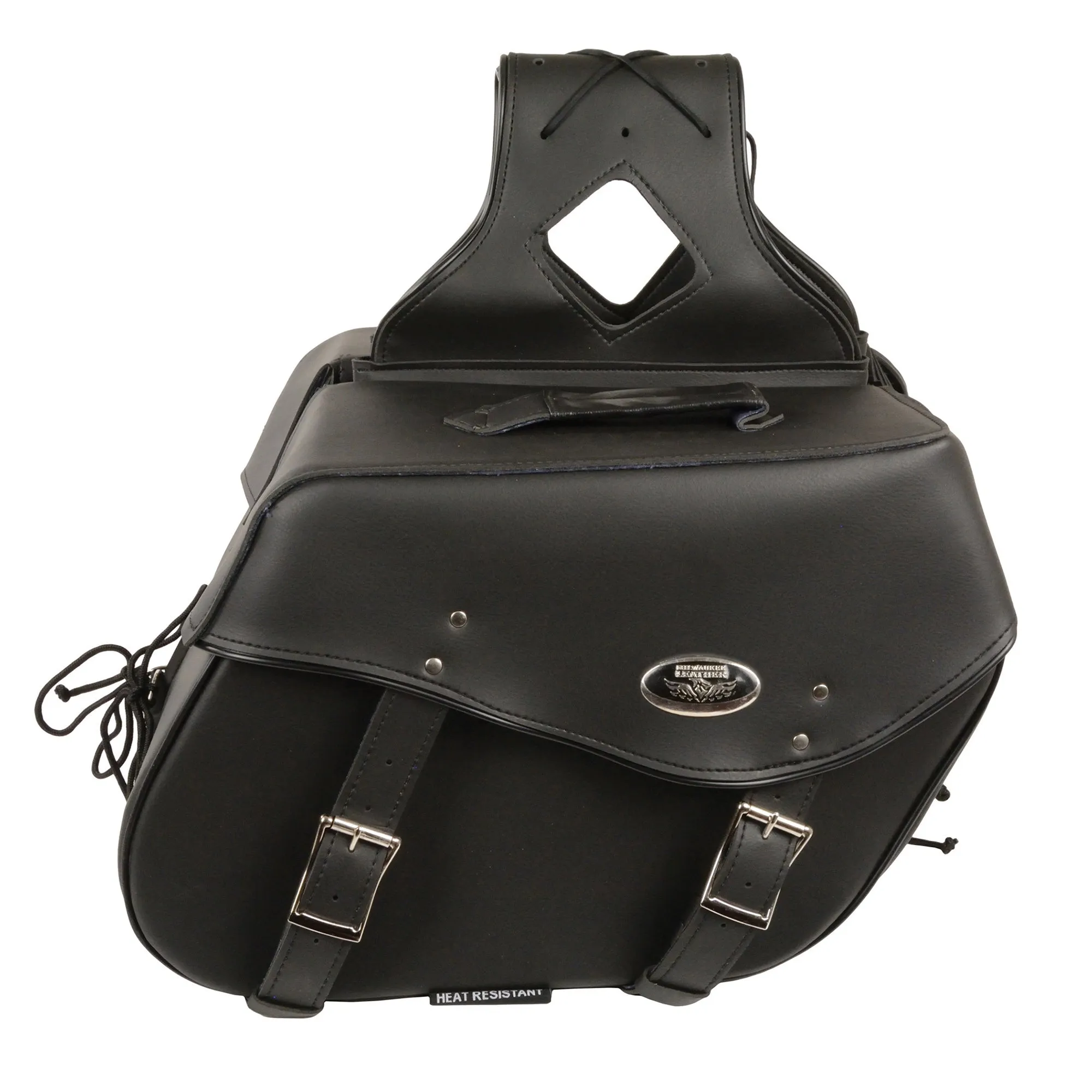 Large Zip-Off PVC  Throw Over Saddle Bag (15X12X7X22)