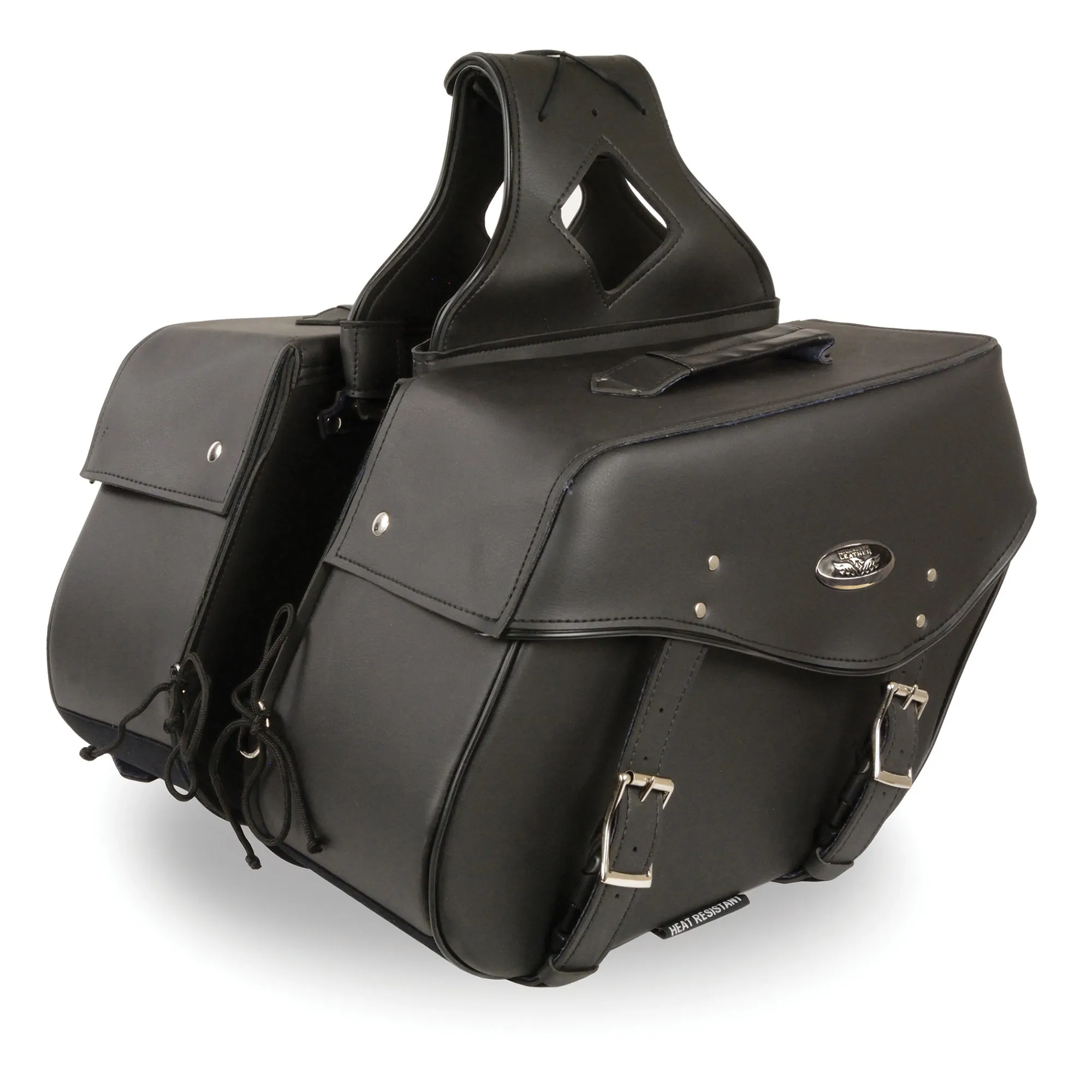 Large Zip-Off PVC  Throw Over Saddle Bag (15X12X7X22)