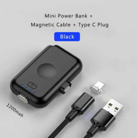 Magnetic Mini Power Bank External Battery Charger Type C Magnet Powerbank LED 2A Fast Charging for iPhone Xiaomi Samsung Huawei