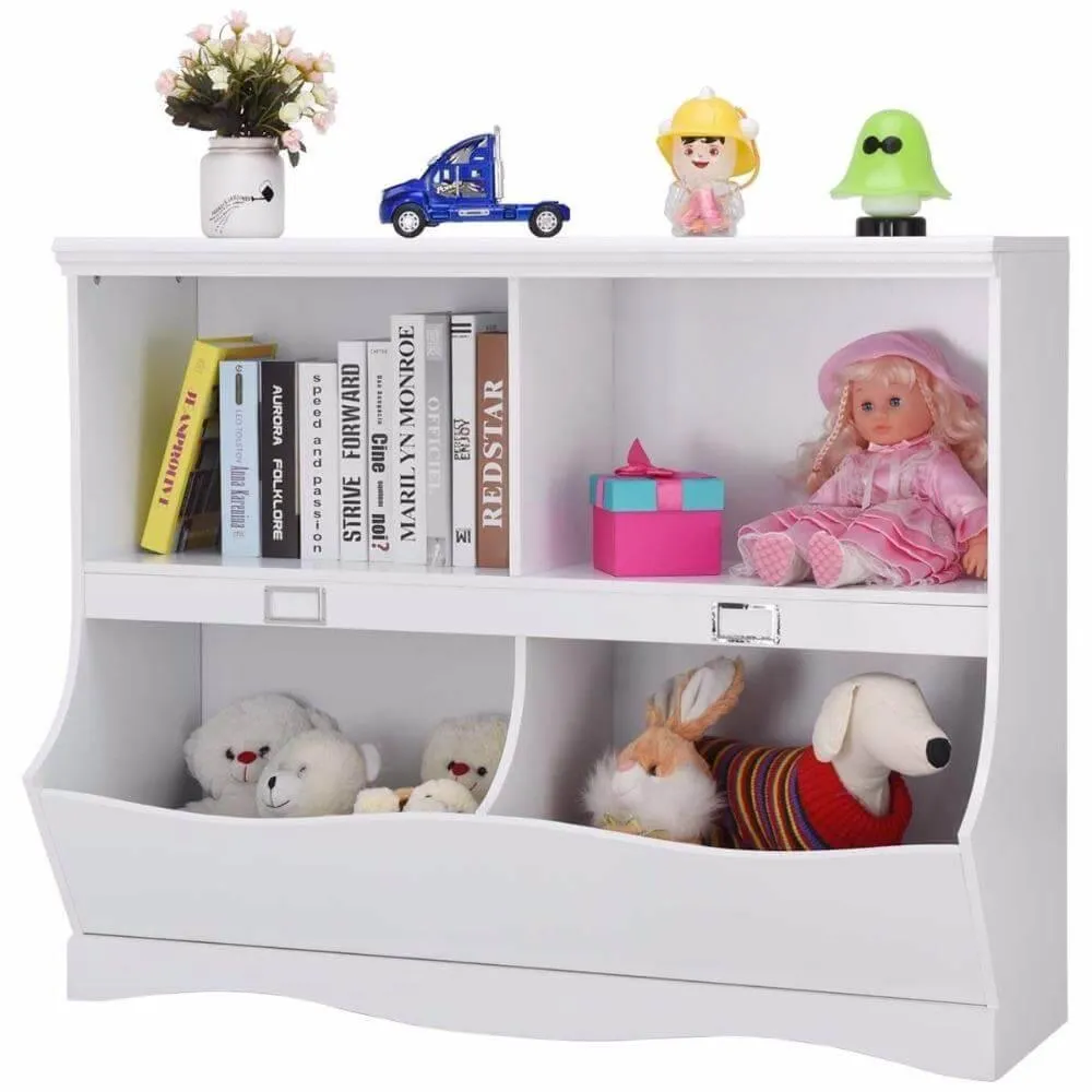 Modern Children Storage Bookshelf Bookcase Toy Organizer