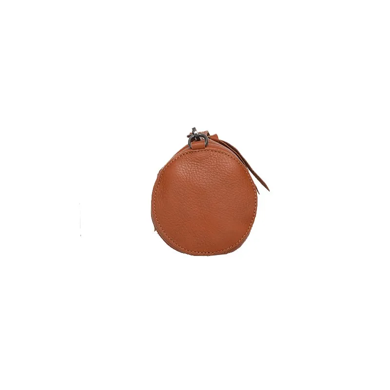 Montana West Real Leather Cow-Hide Collection Mini Barrel Bag