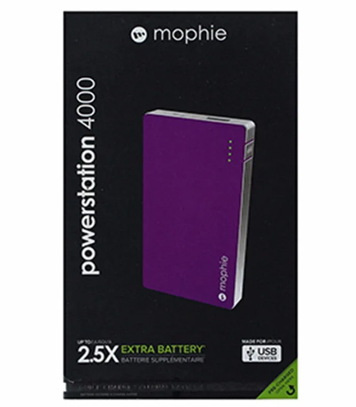 Mophie PowerStation 4000mAh Portable Charger for Smartphones and Tablets-Purple