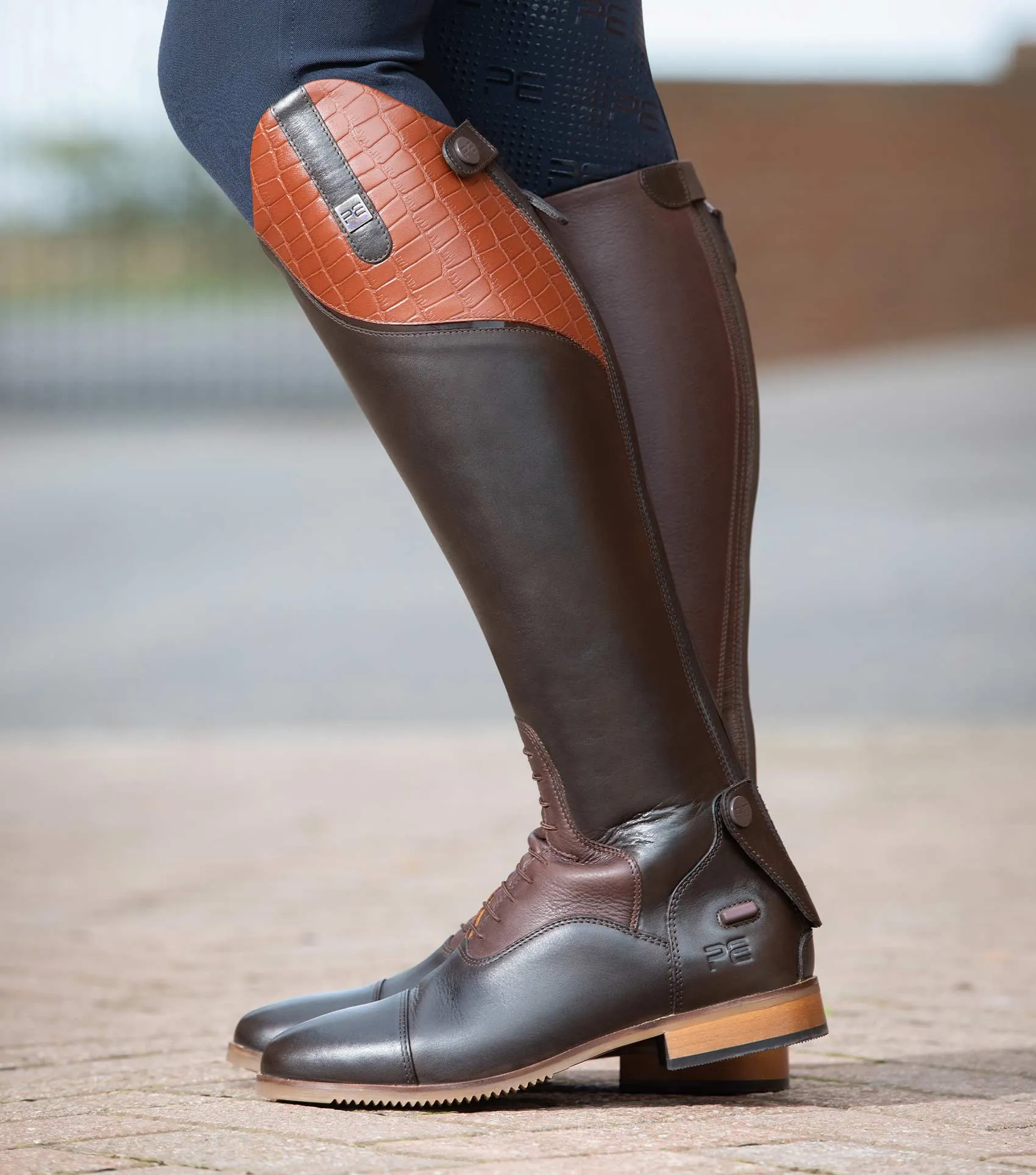 Passaggio Ladies Leather Field Tall Riding Boot Brown (Regular Calf)