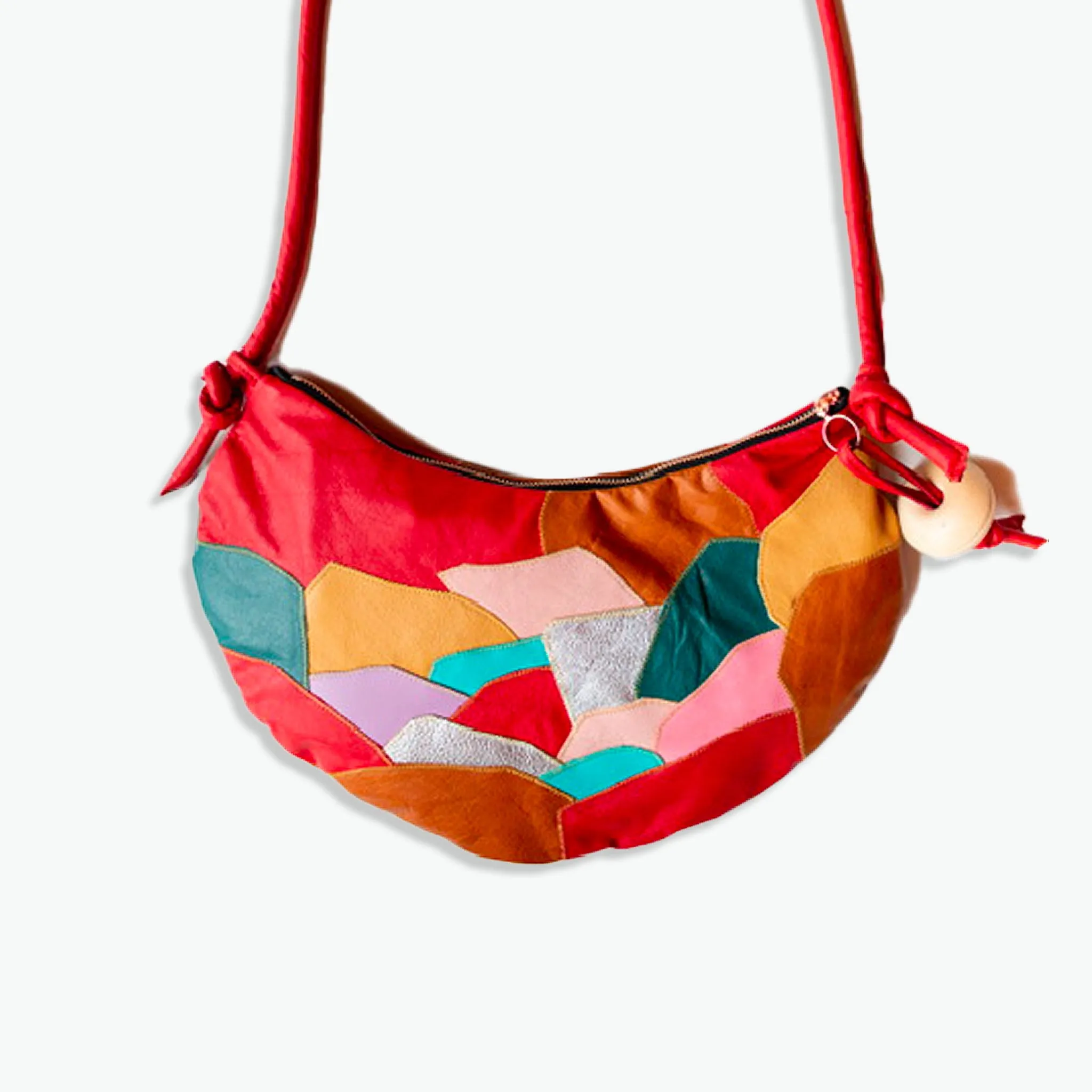 Patchwork "confetti" Saddle Bag