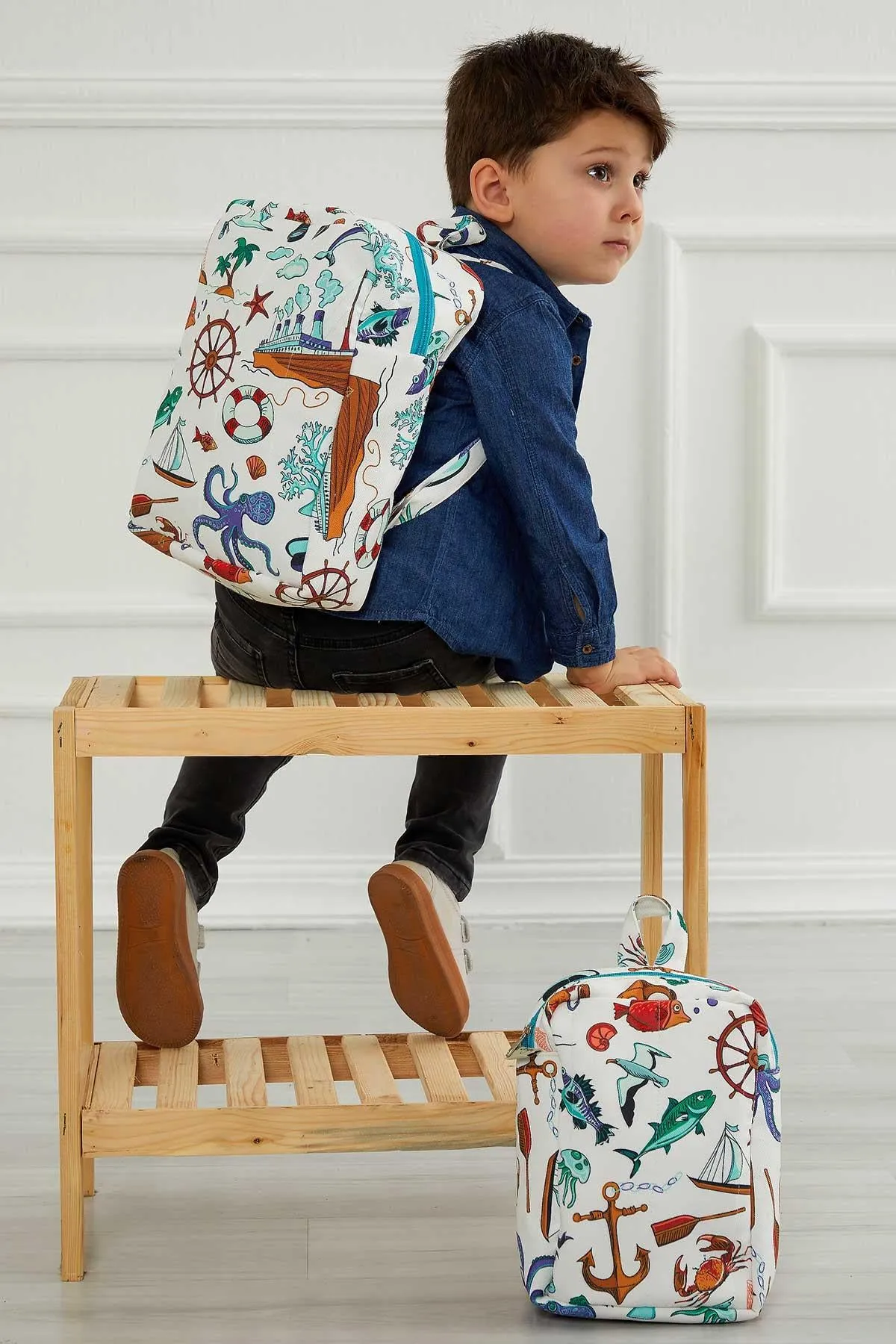 Preschool Backpack Kindergarten Little Kid Toddler School Backpacks for Boys and Girls Patterned Oversized Kid's Backpack 13'',CS-7B