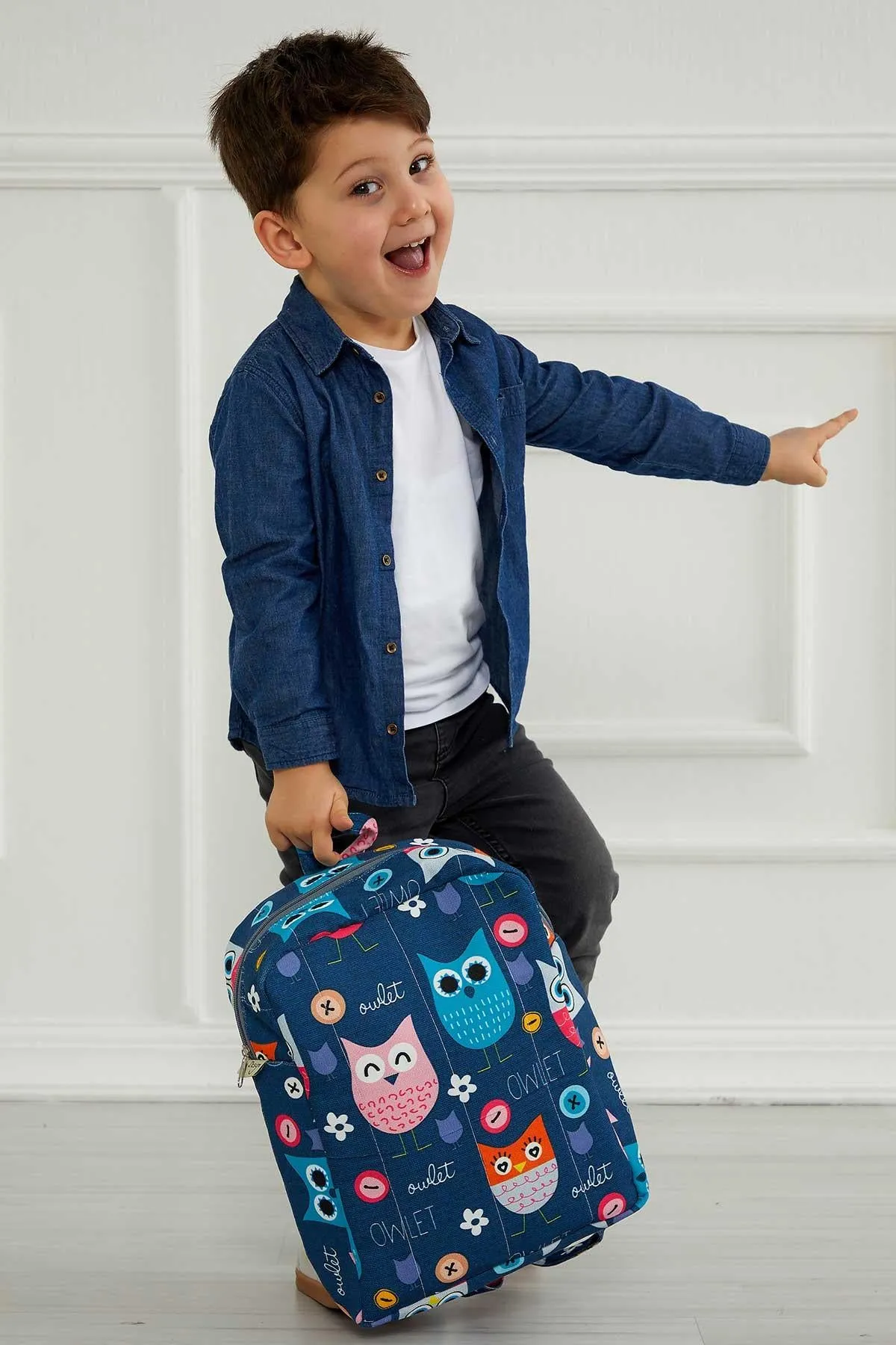 Preschool Backpack Kindergarten Little Kid Toddler School Backpacks for Boys and Girls Patterned Oversized Kid's Backpack 13'',CS-7B