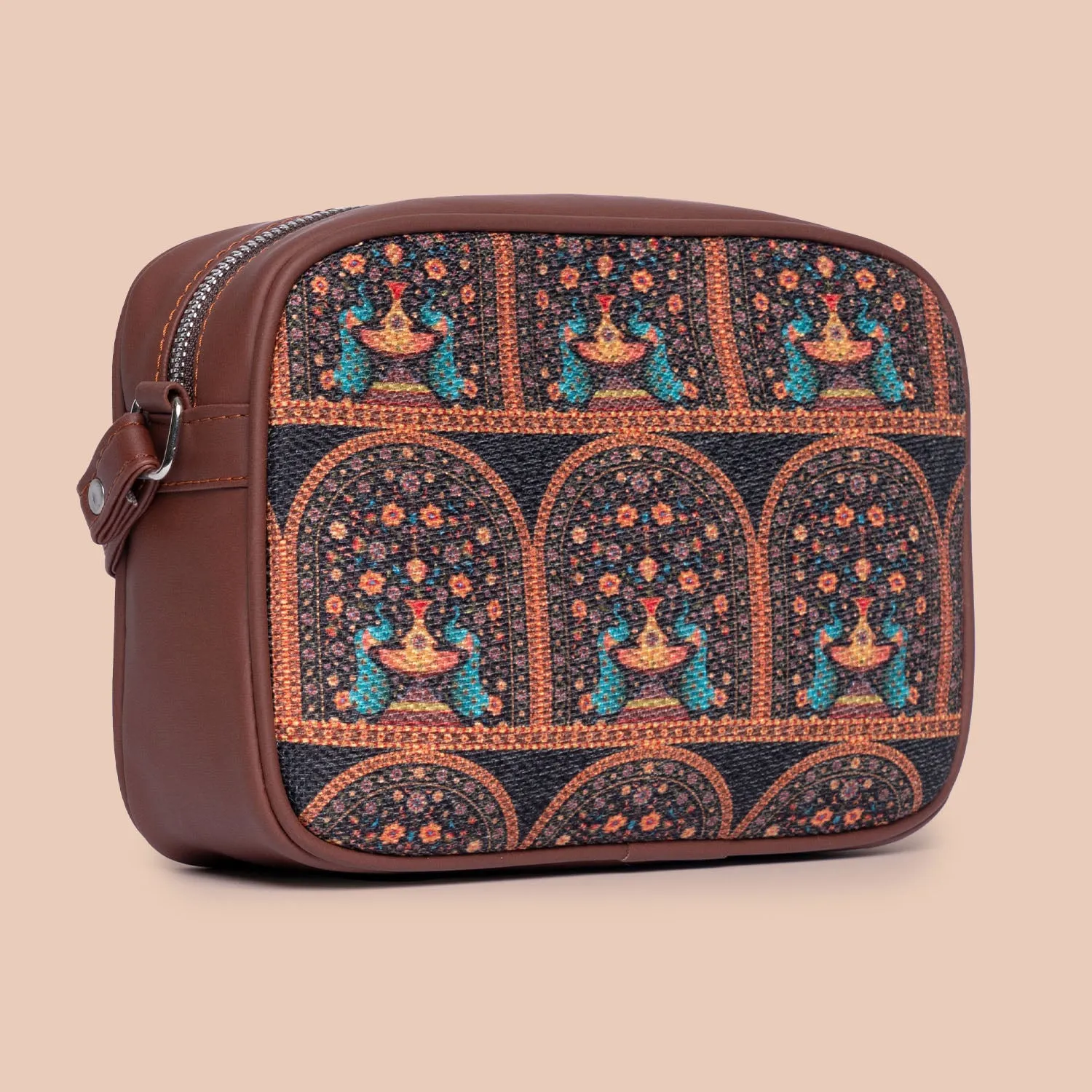 Royal Indian Peacock Motif - Office Tote Bag & Regular Sling Combo