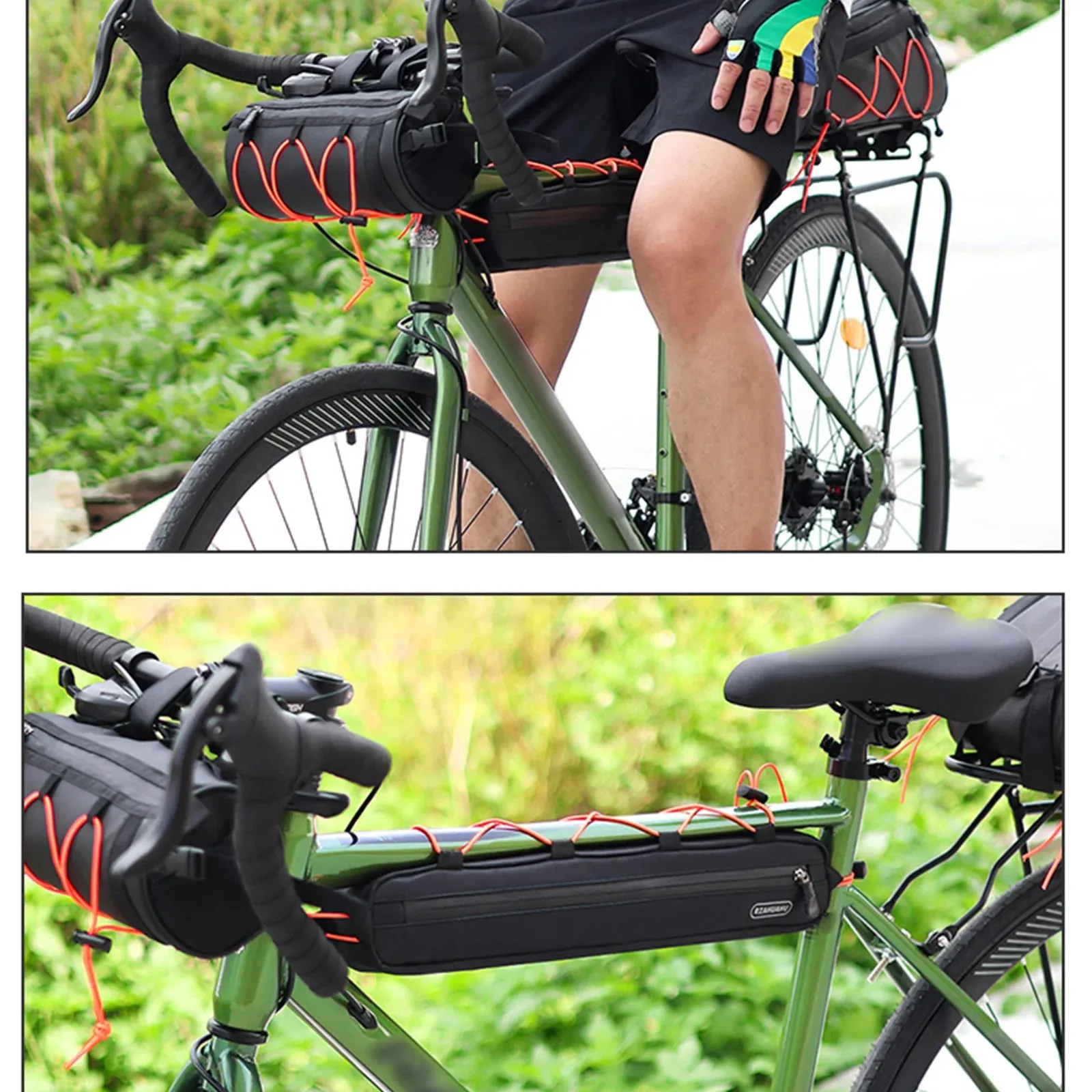 RZAHUAHU Waterproof Bicycle Triangle Bag Large Capacity Bicycle Frame Bag Bike Under Tube Bag Bicycle Accessories Mtb