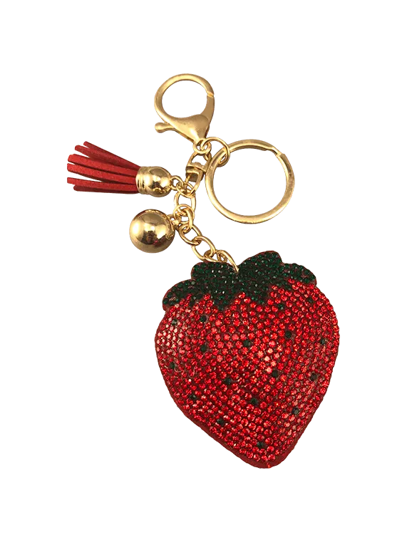 Sequined Strawberry Keychain/Clip