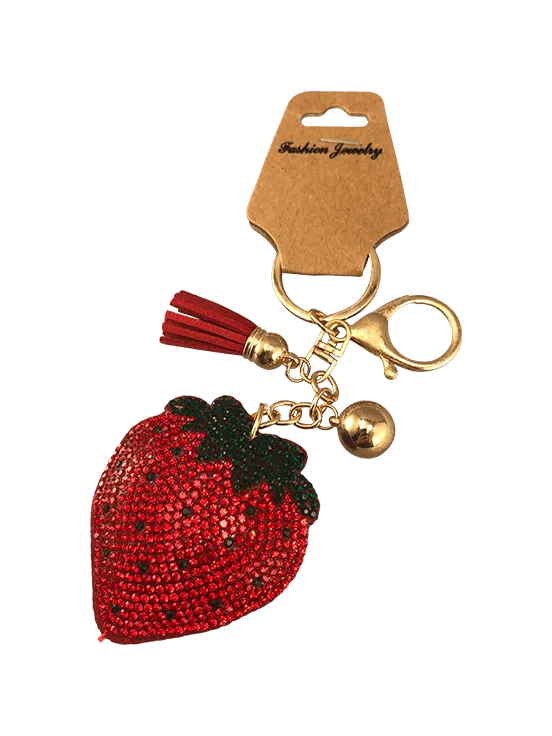 Sequined Strawberry Keychain/Clip