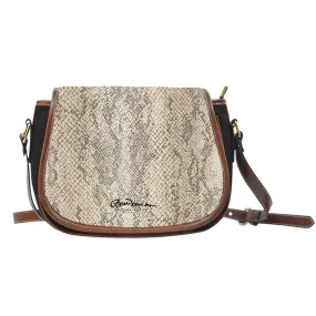 Snake Print Saddle Shoulder Bag