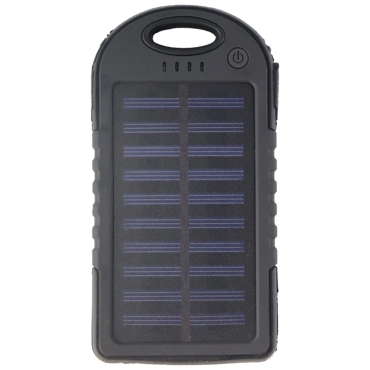 Solar Charging 5000mAh USB Power Bank Portable Charger - Matte Black