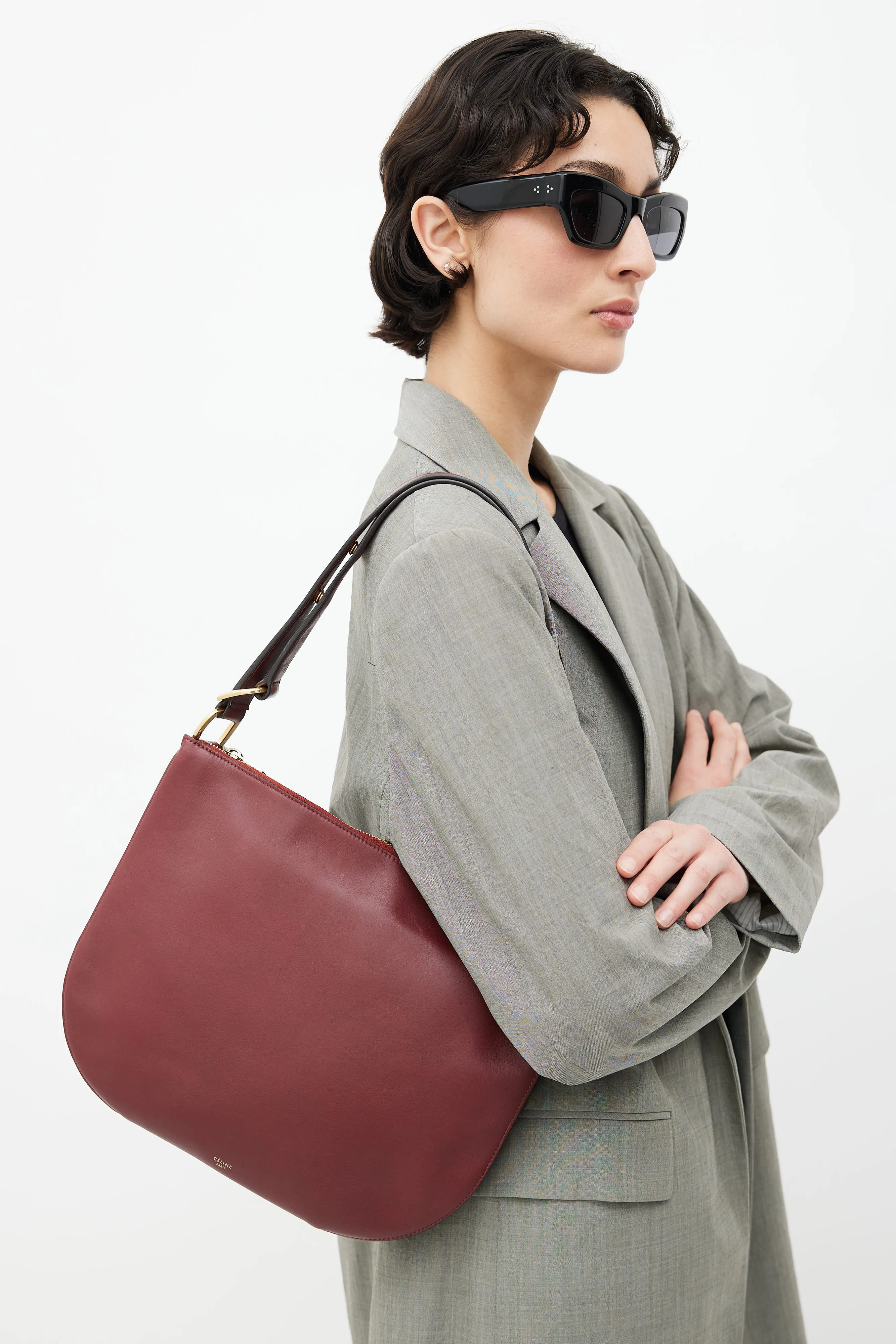 Spring 2016 Burgundy Saddle Shoulder Bag