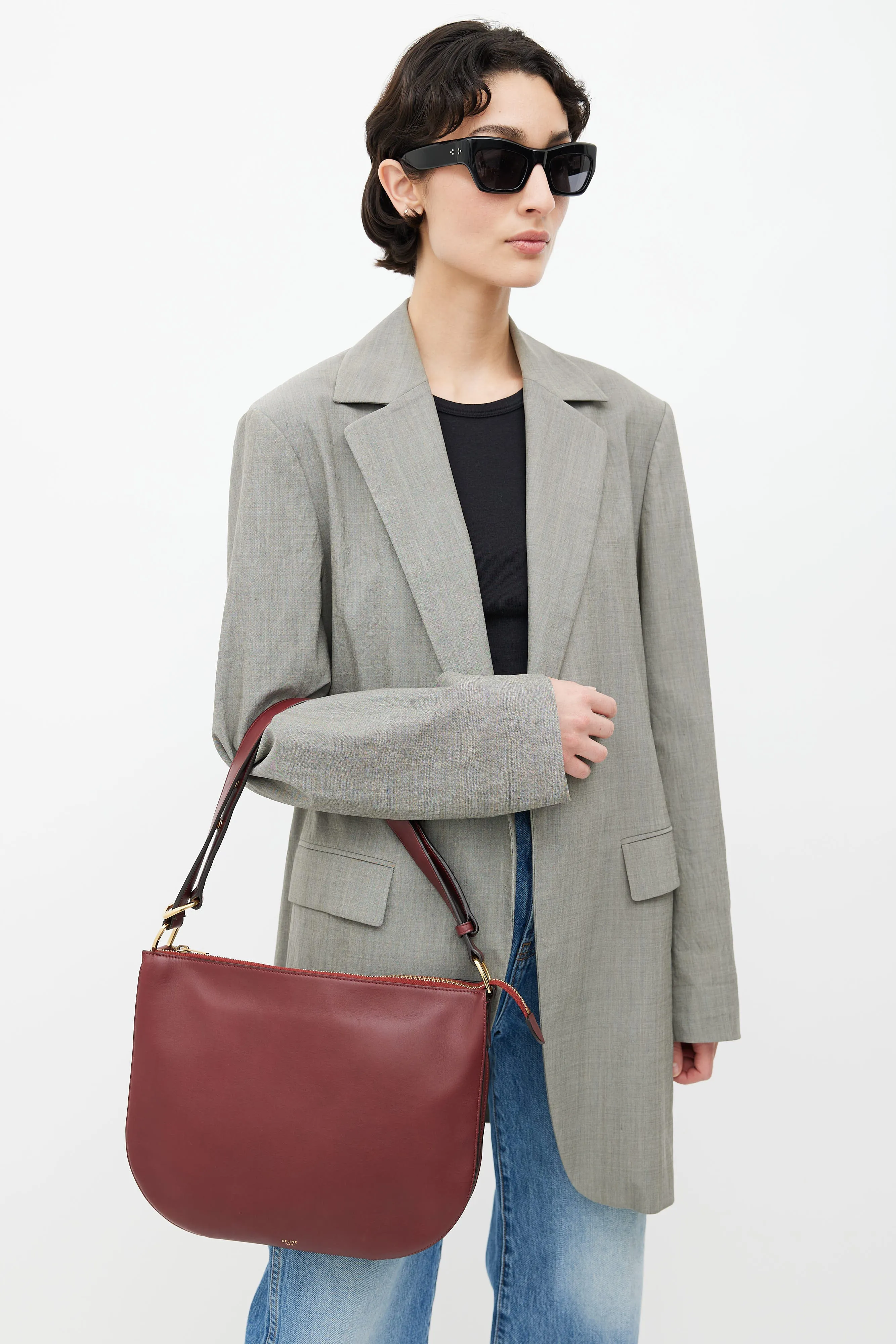 Spring 2016 Burgundy Saddle Shoulder Bag