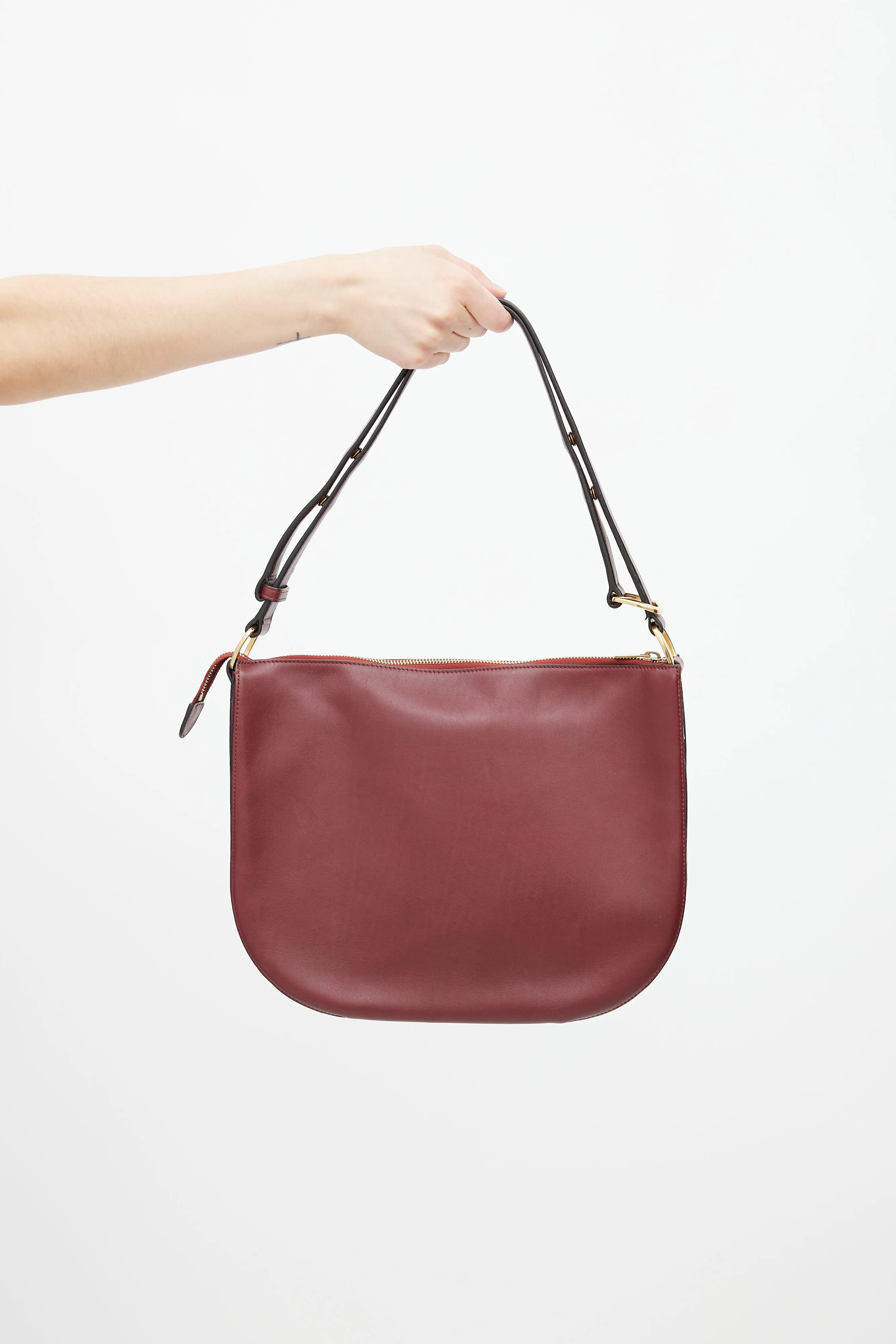 Spring 2016 Burgundy Saddle Shoulder Bag