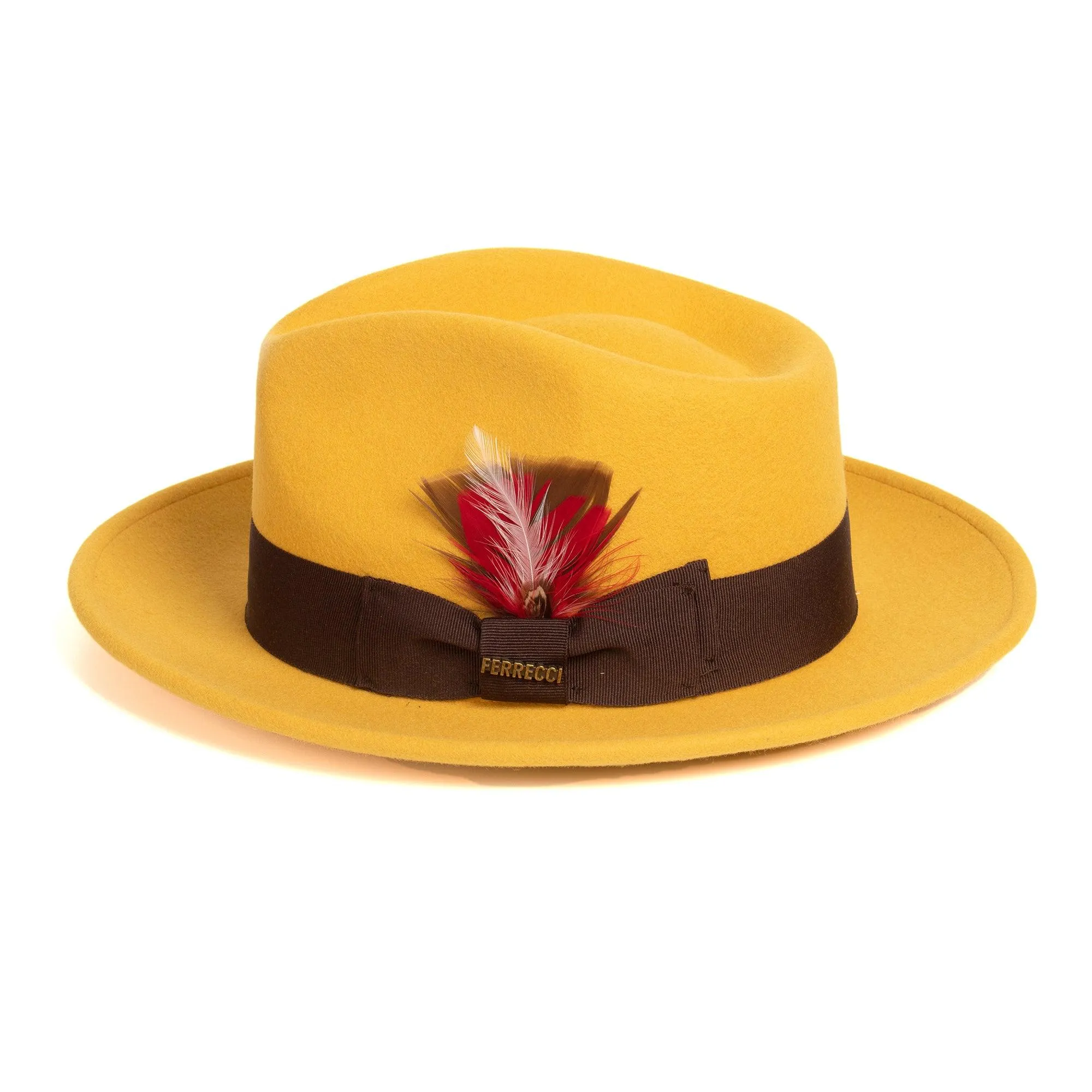 Vintage Crushable Wool Fedora Hat-Black / Gold