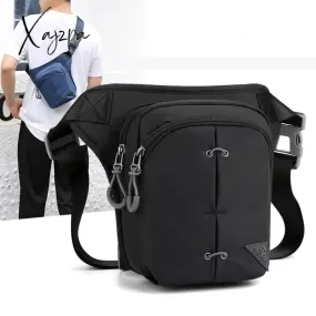 Xajzpa - Nylon Leg Drop Bag Fanny Waist Pack for Men Motorcycle Rider Travel Assault Male Cross Body Messenger Hip Belt Thigh Bags